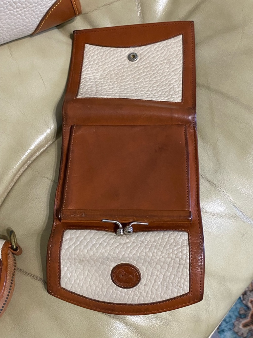 Vintage Dooney & Bourke AWL Bundle Satchel Duck Coin Wallet Pebble Leather - Picture 13 of 16